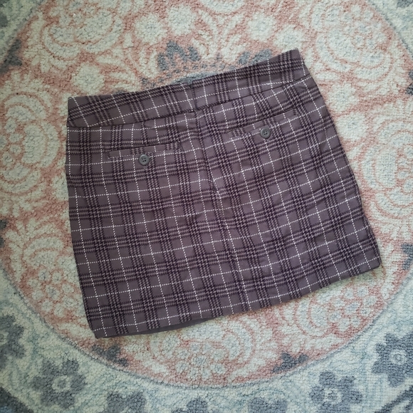 GAP mini skirt plaid brown cotton lined size 10 - Picture 3 of 5